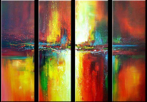 Ready to Hang Art, Modern Art, Abstract Wall Art, Wall Painting, Acrylic Art, Modern Wall Art, Abstract Art, Canvas Painting, Abstract Painting, 4 Piece Wall Art-ArtWorkCrafts.com