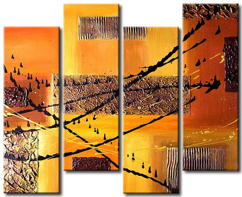 Large Canvas Art for Living Room, Abstract Canvas Painting, Abstract Painting for Sale, 4 Piece Wall Art, Large Abstract Wall Art Paintings-ArtWorkCrafts.com