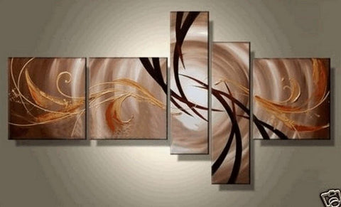 Large Wall Art, Abstract Painting, Huge Wall Art, Acrylic Art, 5 Piece Wall Painting, Canvas Painting, Hand Painted Art, Group Painting-ArtWorkCrafts.com