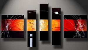 Black Abstract Painting, Contemporary Art, Living Room Wall Decor, Art on Canvas, Extra Large Painting, Abstract Painting-ArtWorkCrafts.com