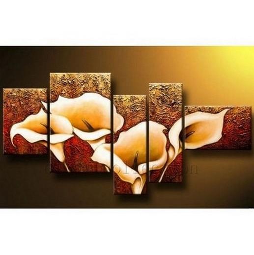 Abstract Painting, Calla Lily Painting, Canvas Art Painting, Large Wall Art, Huge Wall Art, Acrylic Art, 5 Piece Wall Painting, Canvas Painting, Hand Painted Art-ArtWorkCrafts.com