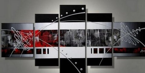 Large Wall Art, Hand Painted Art, Wall Painting, Abstract Painting, Canvas Art Painting, Huge Wall Art, Acrylic Art, 5 Piece-ArtWorkCrafts.com