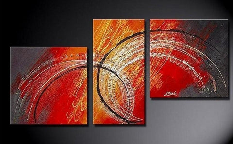 Abstract Wall Art, Bedroom Wall Art, Red Abstract Painting, Large Painting, Living Room Wall Art, Modern Art, Art on Canvas-ArtWorkCrafts.com