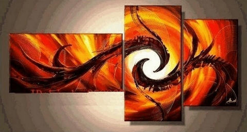 Contemporary Art, Abstract Modern Art, Red Abstract Lines, Wall Art, Modern Art, Canvas Painting-ArtWorkCrafts.com