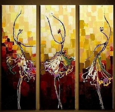 Painting on Sale, Canvas Art, Ballet Dancer Art, Abstract Art Painting, Dining Room Wall Art, Art on Canvas, Modern Art, Contemporary Art-ArtWorkCrafts.com