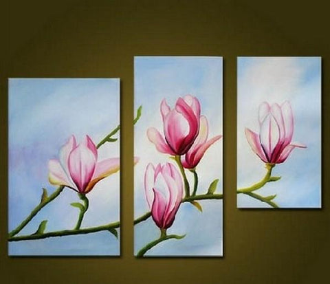 Canvas Art, Wall Art Decor, Floral Art Painting, Dining Room Wall Art, Art on Canvas, Modern Art, Flower Painting-ArtWorkCrafts.com