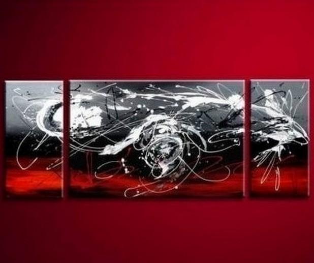 Black And Red Abstract Art For Living Room, Modern Wall Art Painting Statement Piece, Bold Color Contrast, Dramatic Expressionist Style, Hand Painted Canvas, Dynamic Brushwork, Contemporary Artwork, Vibrant Home Decor, Passionate Color Palette, Eye Catching Design