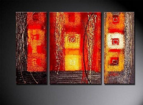 Red Abstract Painting, Bedroom Wall Art, Large Painting, Living Room Wall Art, Modern Art, Abstract Painting, Art on Canvas-ArtWorkCrafts.com