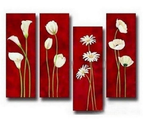 Flower Canvas Painting, Flower Abstract Painting, Large Wall Painting, Bedroom Wall Art Paintings, Modern Art, Extra Large Wall Art on Canvas-ArtWorkCrafts.com