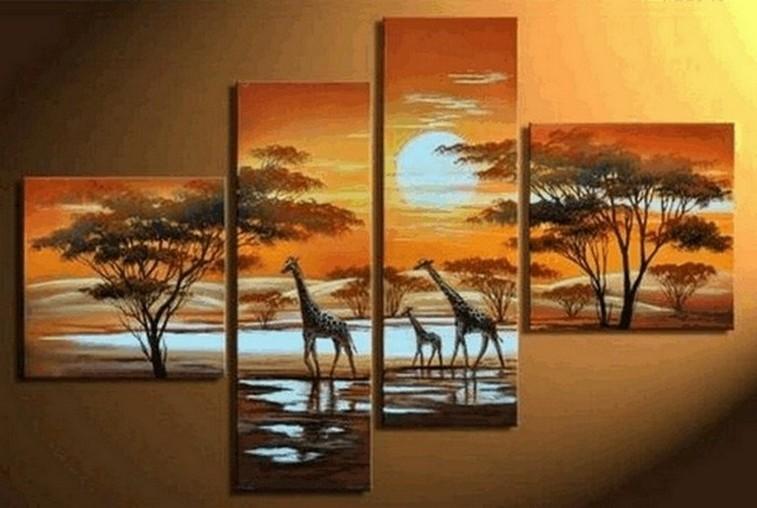 African Painting, Abstract Art, Sunset Painting, Extra Large Painting, Living Room Wall Art, Modern Art, Extra Large Wall Art, Contemporary Art, Modern Art Painting-ArtWorkCrafts.com