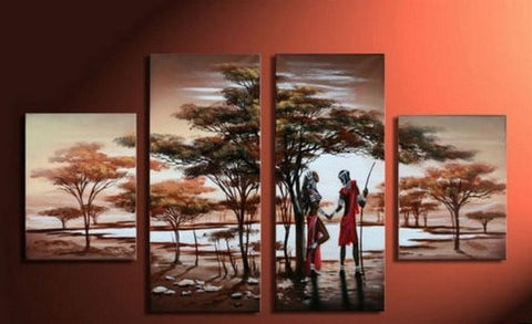 Landscape Painting, Extra Large Painting, African Painting, Abstract Art, Living Room Wall Art, Extra Large Wall Art, Contemporary Art-ArtWorkCrafts.com