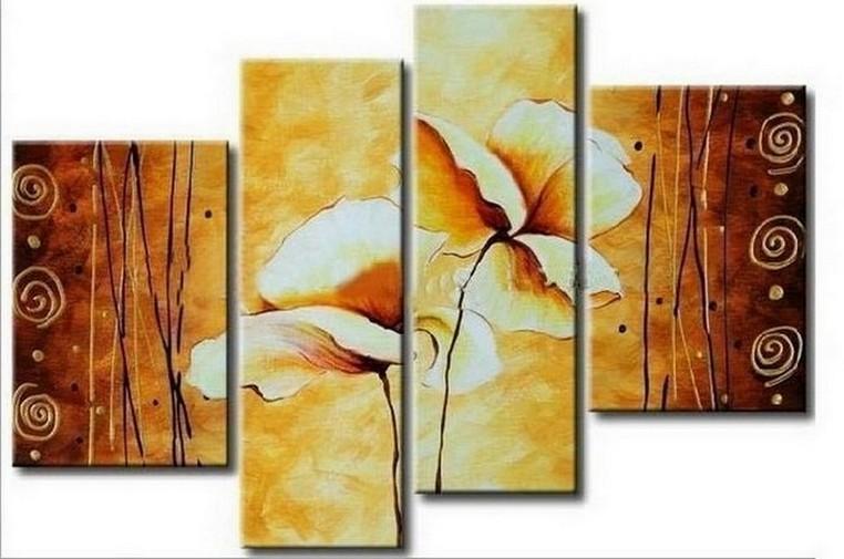 Abstract Art, Lotus Flower Painting, Large Painting, Abstract Painting, Dining Room Wall Art, Modern Art, Wall Art, Contemporary Art-ArtWorkCrafts.com