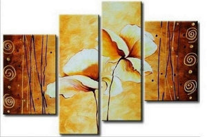 Abstract Art, Lotus Flower Painting, Large Painting, Abstract Painting, Dining Room Wall Art, Modern Art, Wall Art, Contemporary Art-ArtWorkCrafts.com