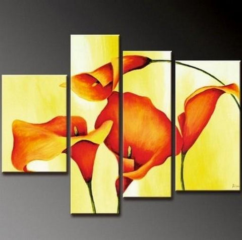 Abstract Painting, Bedroom Wall Art, Large Painting, Abstract Art, Calla Lily Flower Painting, Modern Art, Wall Art, Contemporary Art, Modern Art-ArtWorkCrafts.com