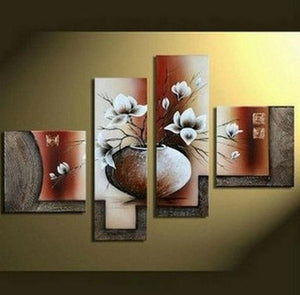 Abstract Painting, Flower in Vase, Dining Room Wall Art, Large Painting, Abstract Art, Calla Lily Flower Painting, Modern Wall Art, Contemporary Art-ArtWorkCrafts.com