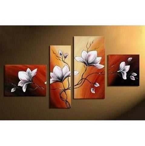 Living Room Wall Decor, Contemporary Art, Art on Canvas, Flower Painting, Extra Large Painting, Canvas Wall Art, Abstract Painting-ArtWorkCrafts.com