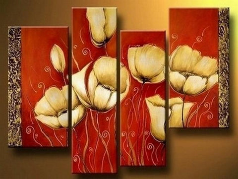 Lotus Flower Art, Abstract Painting, Dining Room Wall Art, Large Painting, Abstract Art, Calla Lily Flower Painting, Modern Wall Art, Contemporary Art-ArtWorkCrafts.com