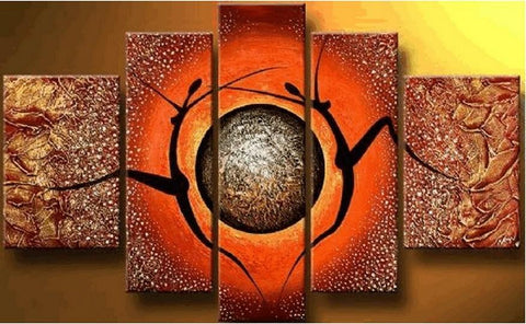 Large Art, Buy Abstract Painting, 5 Piece Canvas Art, African Woman Painting, Abstract Art, Canvas Painting for Sale-ArtWorkCrafts.com