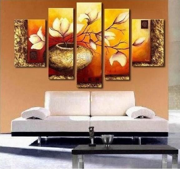 Abstract Flower Painting, Large Abstract Painting, Acrylic Flower Painting, Heavy Texture Painting, Living Room Wall Art Painting-ArtWorkCrafts.com