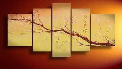 Flower Tree Painting, Plum Tree, Abstract Art, Abstract Painting, Canvas Painting, Wall Art, Large Abstract Art, Acrylic Art, Bedroom Wall Art-ArtWorkCrafts.com