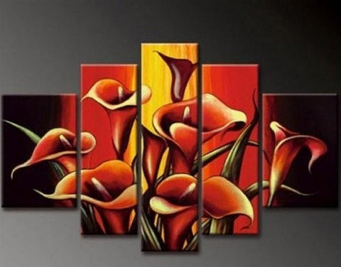 Flower Tree Painting, Calla Lily Flower, Abstract Art, Abstract Painting, Canvas Painting, Wall Art, Large Abstract Art, Acrylic Art, Bedroom Wall Art-ArtWorkCrafts.com