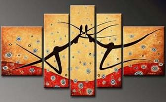 Wall Art, Dancing Figure Painting, Modern Art, Canvas Art, 5 Piece Canvas Art, Abstract Art, Canvas Painting, Abstract Painting, Contemporary Art-ArtWorkCrafts.com