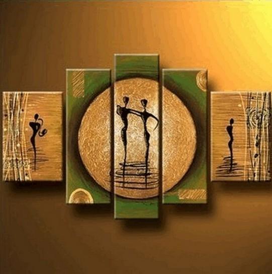 Canvas Art, 5 Piece Canvas Art, African Woman Painting, Abstract Art, Canvas Painting, Abstract Painting of Love-ArtWorkCrafts.com