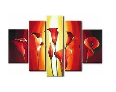 Flower Art, Canvas Painting, Abstract Art, Calla Lily Painting, Large Canvas Art, Abstract Painting, 5 Piece Wall Art, Modern Art, Acrylic Art-ArtWorkCrafts.com