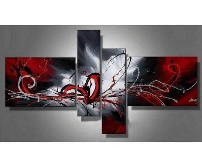 Modern Canvas Wall Art, Abstract Painting, Large Wall Paintings for Living Room, 4 Panel Wall Art Ideas, Hand Painted Art, Abstract Painting for Sale-ArtWorkCrafts.com