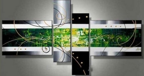 Simple Canvas Art Painting, Acrylic Art on Canvas, Abstract Art on Sale, 4 Panel Wall Art Paintings, Hand Painted Art, Simple Modern Art-ArtWorkCrafts.com