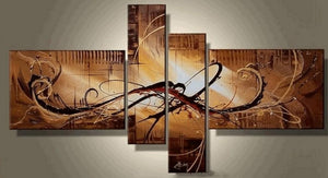 Simple Canvas Art Painting, Acrylic Art Painting on Canvas, 4 Panel Wall Art, Canvas Painting for Sale, Hand Painted Acrylic Paintings-ArtWorkCrafts.com
