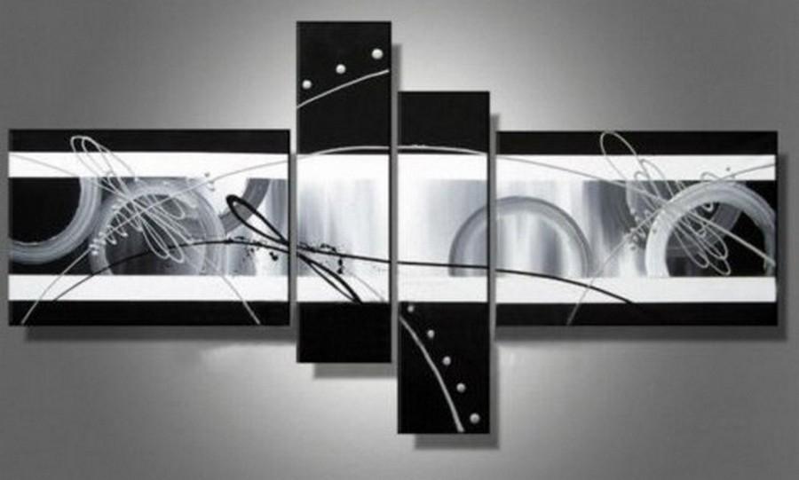 Abstract Lines Painting, Acrylic Abstract Painting, 4 Panel Wall Art Paintings, Canvas Painting, Living Room Modern Paintings, Hand Painted Art, Group Art-ArtWorkCrafts.com