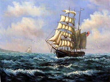 Seascape Painting, Canvas Art, Canvas Painting, Wall Art, Oil Painting, Large Painting, Dining Room Wall Art, Canvas Oil Painting, Canvas Art, Big Ship at Sea-ArtWorkCrafts.com