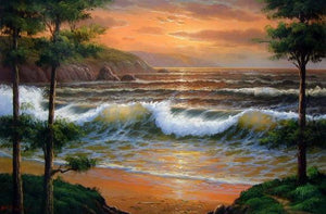 pacific Ocean, Big Wave, Wall Painting, Seascape Art, Canvas Art, Canvas Painting, Large Wall Art, Large Painting, Canvas Oil Painting, Canvas Art-ArtWorkCrafts.com