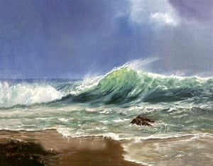 Seascape Art, Hand Painted Art, Canvas Art, pacific Ocean, Big Wave, Canvas Painting, Large Wall Art, Large Painting, Canvas Oil Painting, Canvas Wall Art-ArtWorkCrafts.com