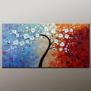 Heavy Texture Painting, Flower Art, Acrylic Painting, Abstract Art Painting, Canvas Wall Art, Bedroom Wall Art, Canvas Art, Modern Art, Contemporary Art-ArtWorkCrafts.com