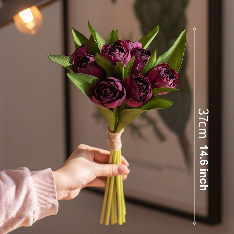 Purple Tulip Flowers, Bedroom Flower Arrangement Ideas, Spring Artificial Floral for Dining Room Table, Simple Modern Floral Arrangement Ideas for Home Decoration-ArtWorkCrafts.com