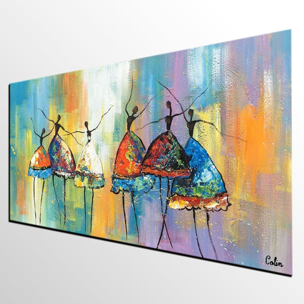 Abstract Acrylic Paintings, Modern Canvas Painting, Ballet Dancer Painting, Original Abstract Painting for Sale, Custom Abstract Painting-ArtWorkCrafts.com