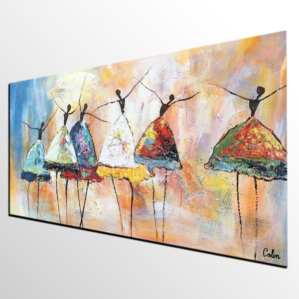 Abstract Painting for Living Room, Acrylic Canvas Painting, Ballet Dancer Painting, Wall Art Paintings, Custom Abstract Painting, Buy Art Online-ArtWorkCrafts.com
