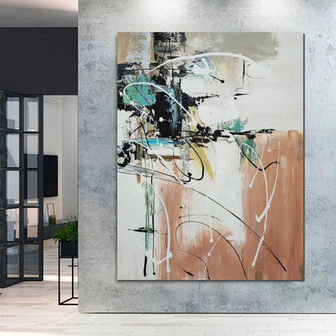 Living Room Wall Art Painting, Extra Large Acrylic Painting, Simple Modern Art, Modern Contemporary Abstract Artwork-ArtWorkCrafts.com
