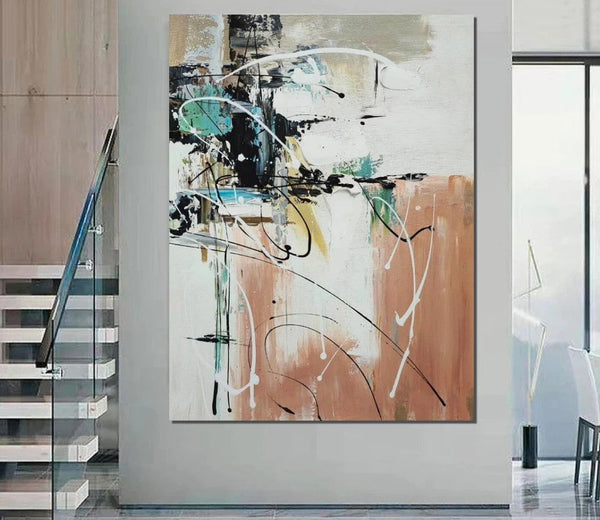 Living Room Wall Art Painting, Extra Large Acrylic Painting, Simple Modern Art, Modern Contemporary Abstract Artwork-ArtWorkCrafts.com