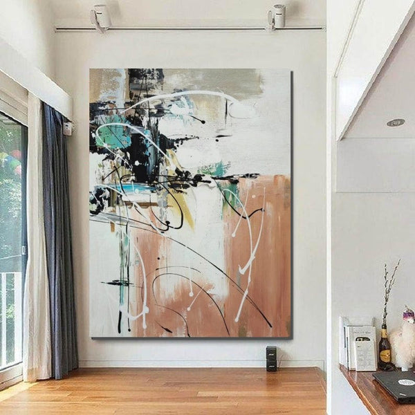 Living Room Wall Art Painting, Extra Large Acrylic Painting, Simple Modern Art, Modern Contemporary Abstract Artwork-ArtWorkCrafts.com