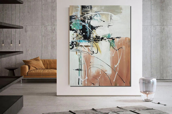 Living Room Wall Art Painting, Extra Large Acrylic Painting, Simple Modern Art, Modern Contemporary Abstract Artwork-ArtWorkCrafts.com