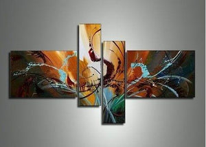 Modern Canvas Painting for Living Room, Abstract Painting on Canvas, 4 Piece Canvas Art, Abstract Acryli Wall Art Paintings, Contemporary Wall Art Ideas-ArtWorkCrafts.com