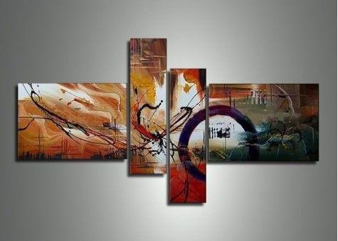 Large Canvas Painting, Abstract Acrylic Painting, Modern Canvas Art Paintings, 4 Piece Abstract Art, Dining Room Wall Art Paintings-ArtWorkCrafts.com