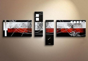Modern Canvas Art Paintings, Large Abstract Painting for Living Room, Oil Painting on Canvas, Black and Red Canvas Painting, Modern Painting for Sale-ArtWorkCrafts.com