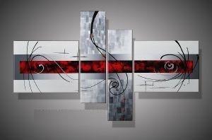 Simple Canvas Wall Art Ideas, Huge Canvas Art, Large Abstract Art for Living Room, 4 Piece Canvas Art, Abstract Oil Painting, Contemporary Wall Art Paintings-ArtWorkCrafts.com
