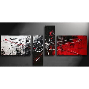 Modern Abstract Paintings, Black and Red Canvas Wall Art, Abstract Painting for Sale, Modern Wall Art Paintings for Living Room-ArtWorkCrafts.com