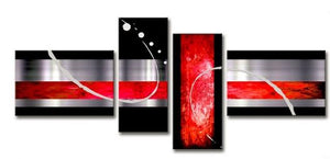 Abstract Wall Art Paintings, Huge Wall Art, Extra Large Painting for Living Room, Black and Red Wall Art, Art on Canvas, Buy Art Online-ArtWorkCrafts.com