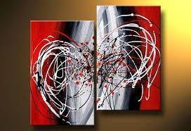 Wall Art, Wall Hanging, Large Art, Black and Red Canvas Painting, Abstract Art, Bedroom Wall Art-ArtWorkCrafts.com